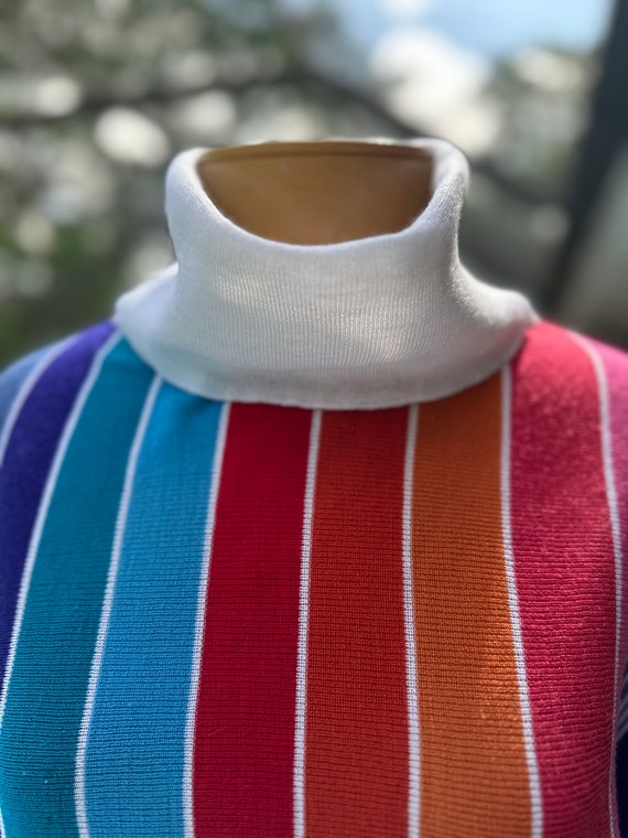 Vintage Rainbow Stripes Turtle Neck Sweater