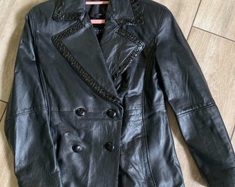 Vintage Leather Oversized Blazer Jacket