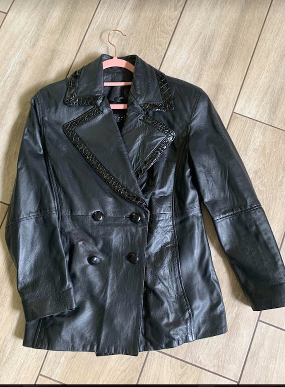 Vintage Leather Oversized Blazer Jacket