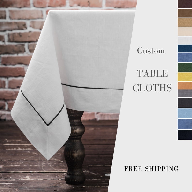 Linen Tablecloth Linen Table Cloth in white Square or Etsy