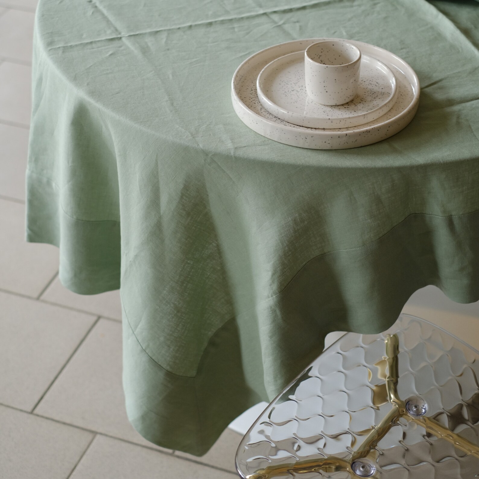 Linen Tablecloth Rectangle Large Green Linen Table Cloth Etsy