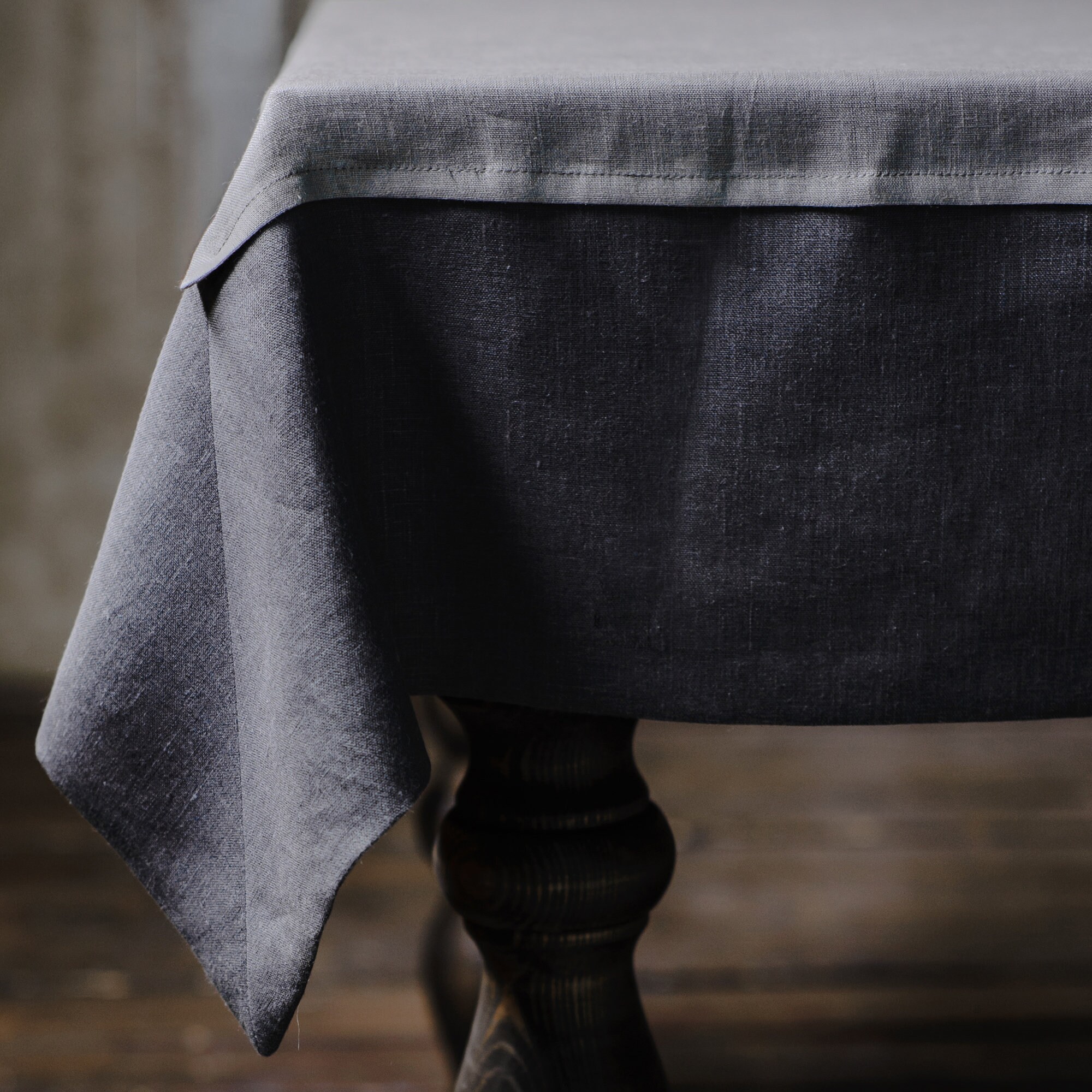 Rectangle Tablecloth Grey Linen Table Cloth Large Custom Etsy