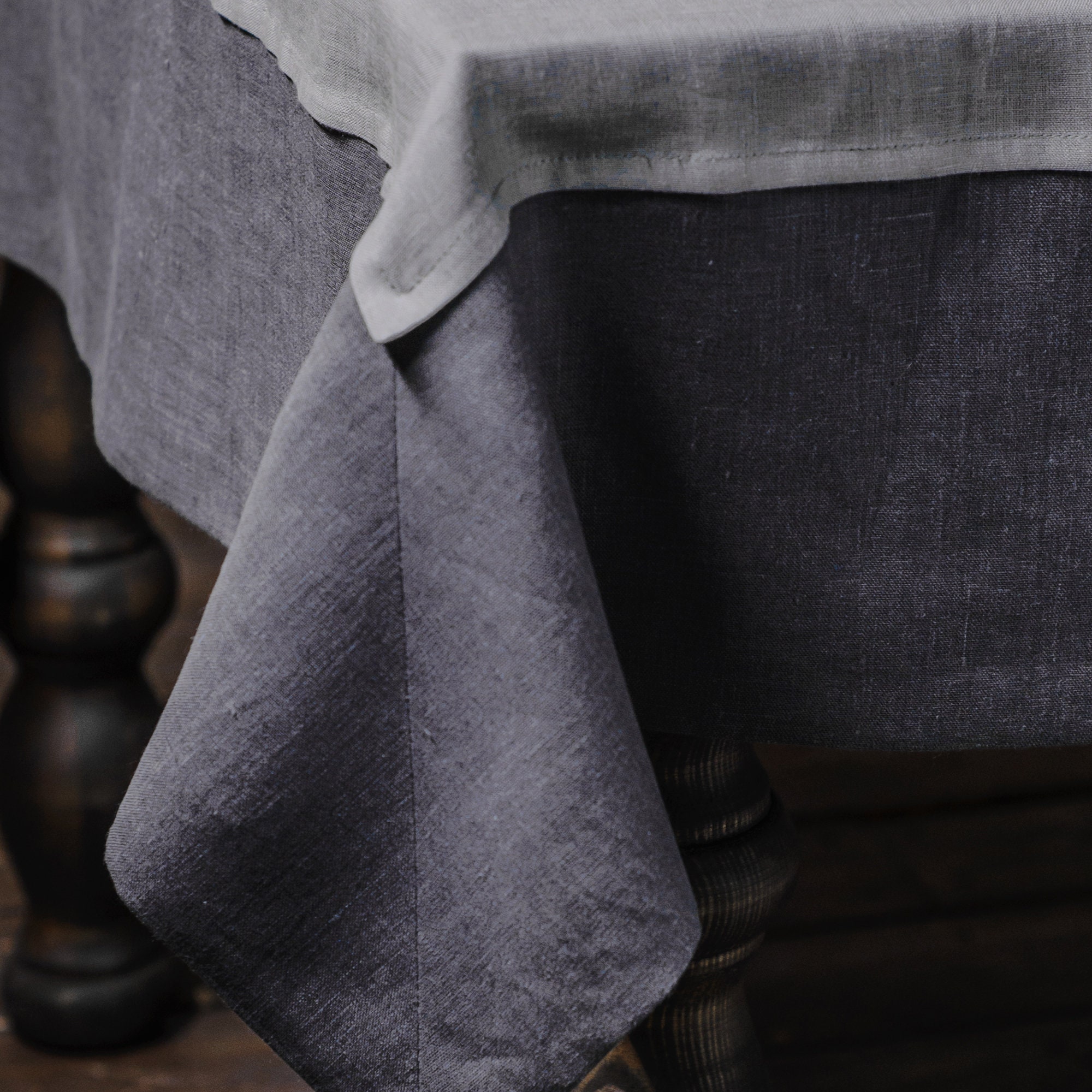 Rectangle Tablecloth Grey Linen Table Cloth Large Custom Etsy