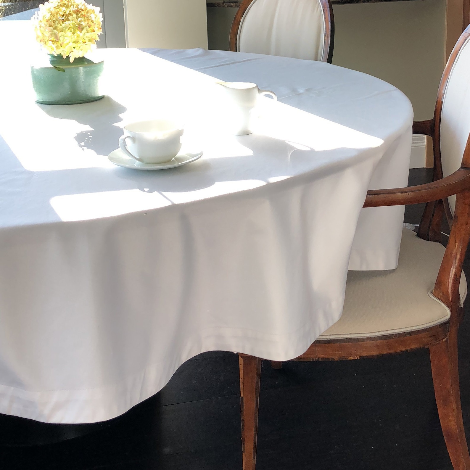 Round Tablecloth Waterproof Cotton Table Cloth in White Etsy