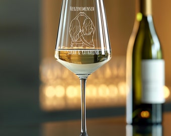 Leonardo Puccini Verres À Vin Avec Gravure Pour Mariage De