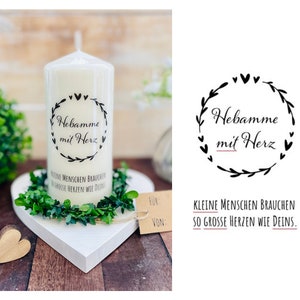 Vela de regalo personalizada *Partera con corazón *La gente pequeña necesita corazones tan grandes como el tuyo *Obstetras negros Gracias