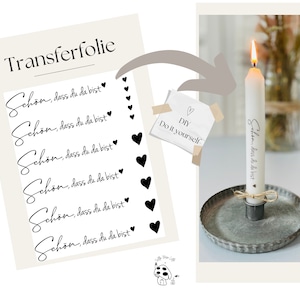 Tatuaje de vela con papel de aluminio "Zander" *Qué bueno que estés aquí* | Regalo para invitados | Decoración de mesa | Comida | Beber velas cónicas bricolaje