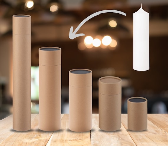 Kerzenbox Kerzenkarton aus Kraftpapier für Kommunionkerzen, Taufkerzen, Hochzeitskerzen, Trauerkerzen Kerze sicher aufbewahren