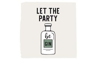 Servietten "let the party be Gin + Nach mir die Ginglut“ Flasche schwarz weiss (20 Stück)