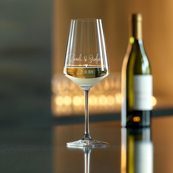 Leonardo personalisiertes Weinglas mit Gravur 560 ml - Hochzeitsgeschenke Brautpaar, Geschenk zur Hochzeit, Verlobung, Jahrestag