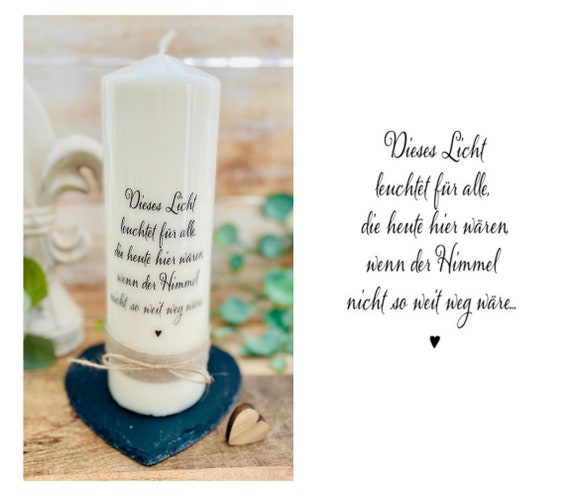 Gedenkkerze Trauerlicht Trauerkerze Kalli Etsy