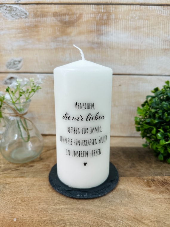 GRAVURZEILE Candela Stampata Personalizzata Per Lutto E Ricordo - Il Nostro Asterisco, 25x8 Cm, 90 Ore - 4