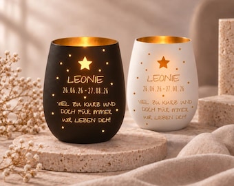 Personalized memorial candle for stillborn babies | Memorial light for stillborn babies and butterfly babies | Name & Date | Remembrance light