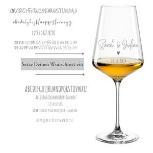 Personalized wine glass with engraving, 560 ml - Wedding gifts for the bride and groom, gift for weddings, engagements, anniversaries image 5