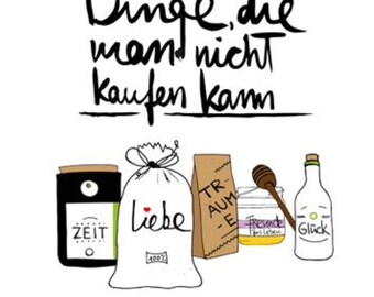 Servietten "Dinge die man nicht kaufen kann" Zeit | Liebe | Träume | Freunde | Glück schwarz weiss (20 Stück)