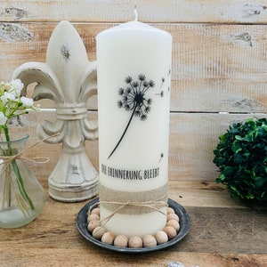 Memorial candle mourning light mourning candle Jeff dandelion The memory remains stamp saying image 3