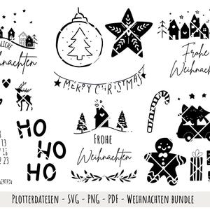 Christmas Plotter File SVG PNG PDF Diy Bundle Digital Download Fonts Christmas Houses Christmas Car German - Silhouette Cricut