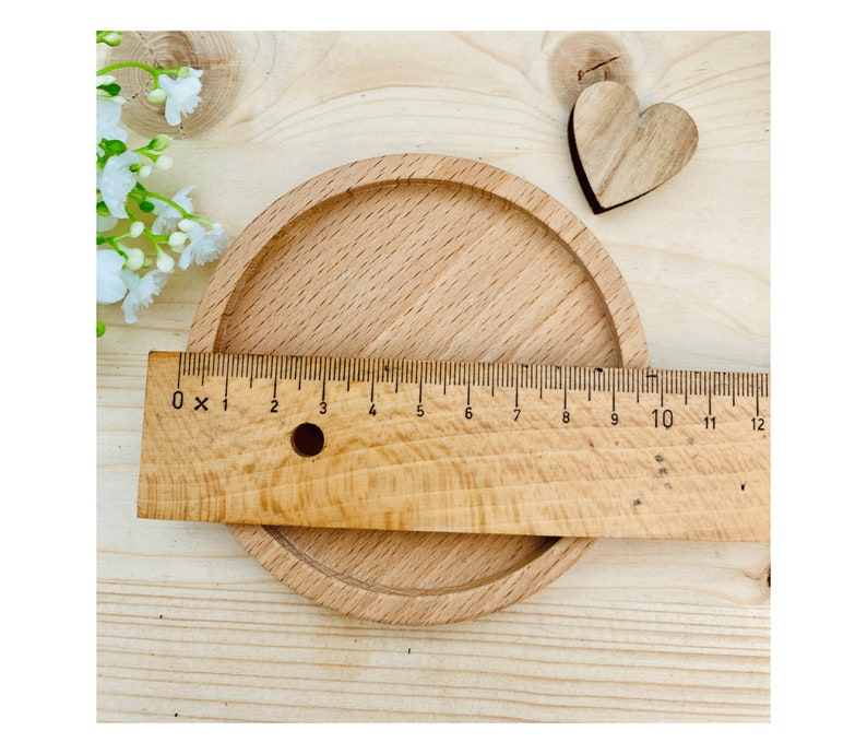 Kerzenuntersetzer Kerzenteller Wood Holz Holzscheibe Natur Rand für Hochzeitskerzen modern klassisch schlicht minimalistisch retro rund 8 cm