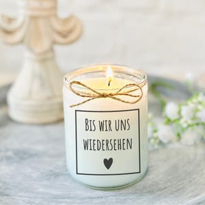 Memorial candle, mourning candle in glass • "Until we meet again" • Remembrance light with cord