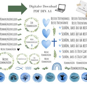 Download digitale comunione file PDF candela tatuaggio corona motivi cristiani madrina padrino comunione luce 55 motivi candele bastone blu