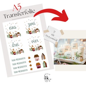Advent candle foil • Candle tattoos with numbers 1-4 for taper candles • DIY Christmas candle • Advent wreath decoration • Gift idea • 9000 •