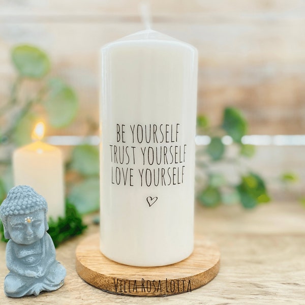 Gift candle "Yourself" meditation candle yoga candle for yogis yoginis "be yourself - trust yourself - love yourself"
