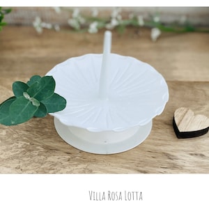 Candle holder candle coaster candlestick &quot;Blanche&quot; accessories for 40/4 cm narrow communion candles baptism candles vintage rustic white