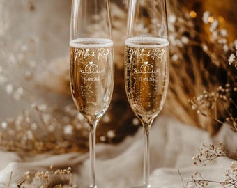 Leonardo Champagne Glass with Engraving "Milli" - Wedding Gift for Bride and Groom, Personalized Gift for Weddings, Engagements, and Anniversaries