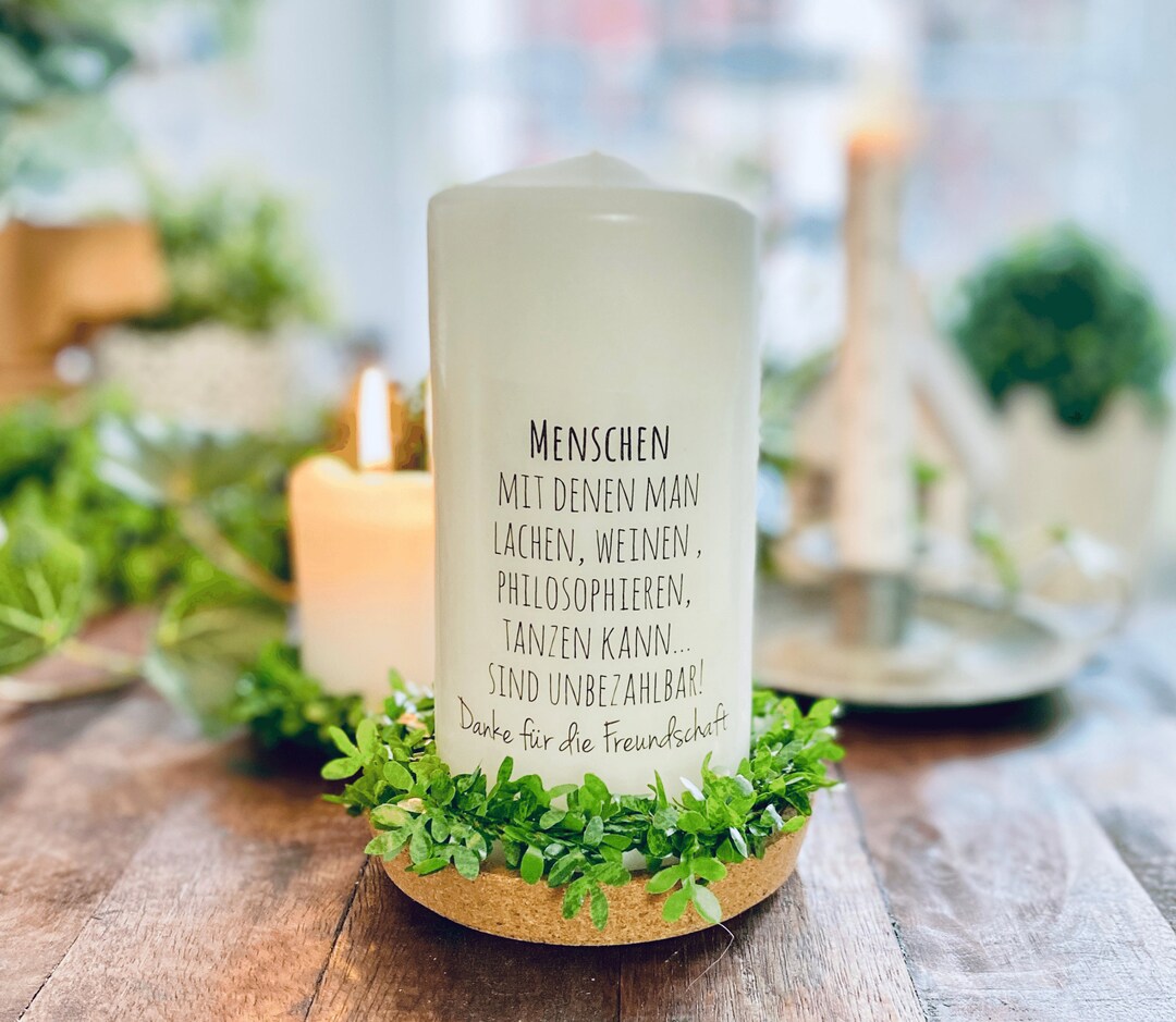 Geschenk Kerze Menschen mit denen... Danke für die Freundschaft Etsy.de