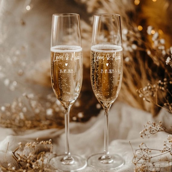 Leonardo Sektglas Champagnerglas mit Gravur "Sarina" Hochzeitsgeschenke Brautpaar, Personalisiertes Geschenk Hochzeit, Verlobung, Jahrestag