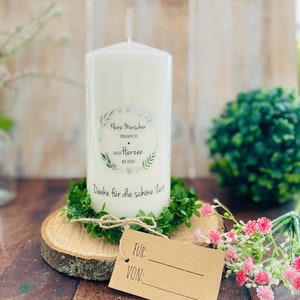 Cadeau d'adieu personnalisé bougie de garderie * Couronne éducatrice de feuilles vertes * Les petites personnes ont besoin de cœurs aussi grands que le vôtre* Merci