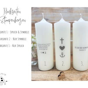 Personalized back wedding candles + candle back text symbols names ONLY TO ORDER WITH CANDLE