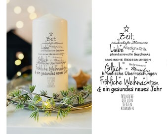 Geschenk Mitbringsel Geschenkkerze * Lydia Tannenbaum schwarz fröhliche Weihnachten * Kerze - Spruchkerze für die Adventszeit