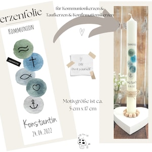 Candle foil, candle tattoo, symbols &quot;Constantine&quot; * Communion candle | Baptismal candle | Confirmation candle * - Personalized DIY candle stickers