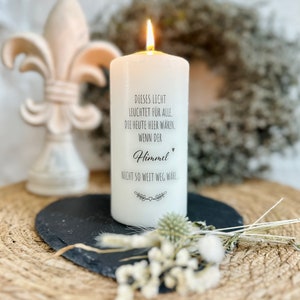 Memorial candle mourning light mourning candle Franz deceased This light shines...heaven would not be so far away stamp heart branches image 9