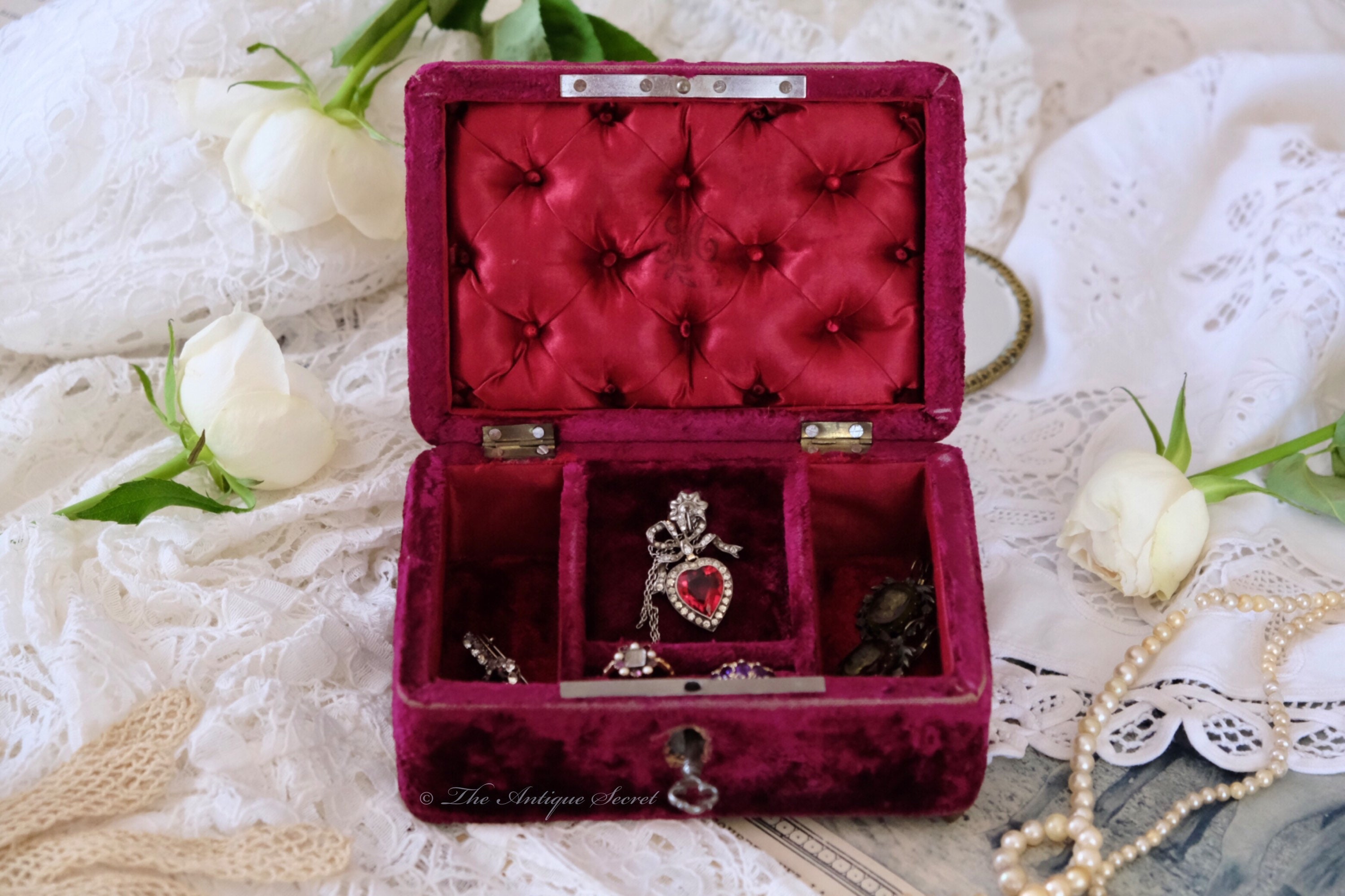 Antique Velvet Box - Etsy Antique Velvet Box - Etsy