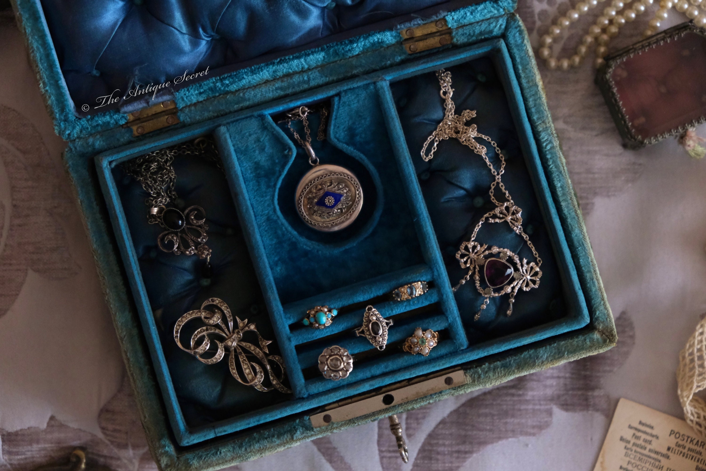 Society6 ケース French Blue by The Dreamery Beautiful and Unique Antique 19th Century Victorian