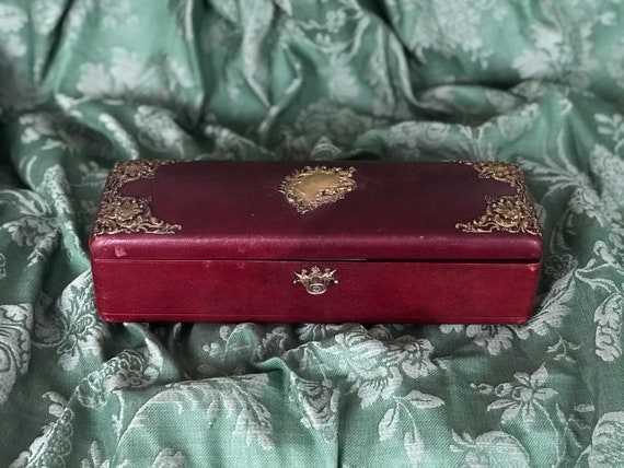 Stunning antique Napoleon III glove / jewelry box… - image 2