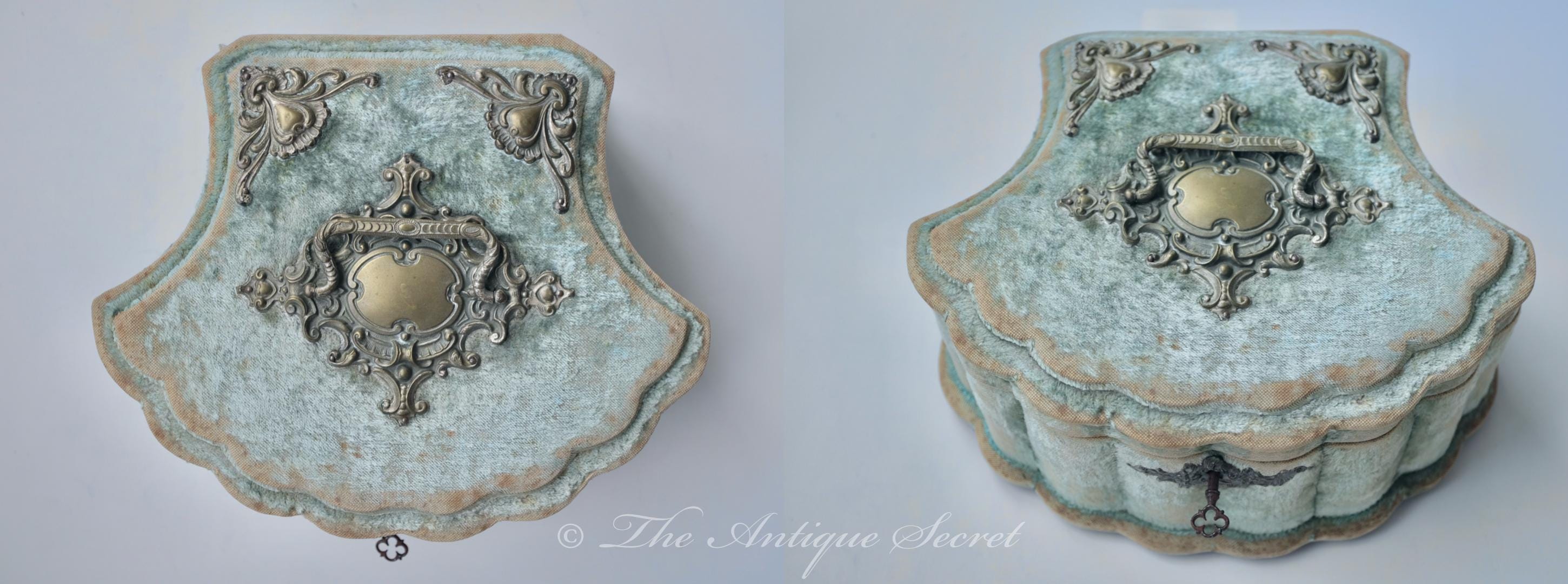 Victorian Scallop Shell Jewelry Box – Antique Tufted Silk Sewing Box - Etsy