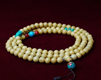 10 mm Lotus Samen Halskette Mala /"Tolle Qualität/" Nepal Buddhismus Gebet 7c