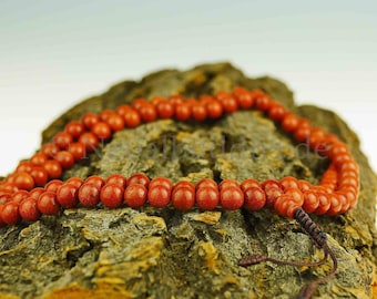 Necklace Mala Sunstone, Gold Bronze, 108 Pearls Gold River, Nepal Handmade, Buddhism, Buddhist Necklace, Gift for Women, Guru 110b