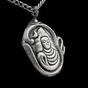 Silver Shiva Pendant Made of Brass Lucky Charm Talisman Gift
