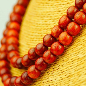 Mala chain rosewood, 108 pearls, red brown, Buddhism Buddha, handmade, meditation, clarity, mindfulness, gift, prayer chain 126b image 2