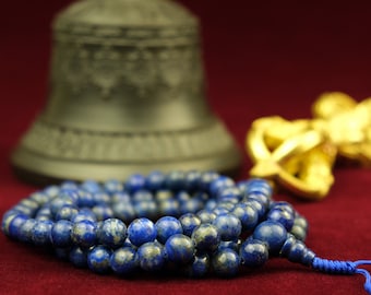 Large lapis lazuli beautiful mala blue necklace Blue lapis lazuli p12