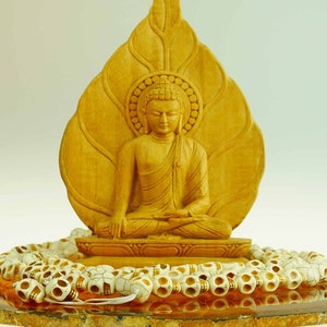 Weiße Totenkopf Mala Kette Handgearbeitetes Steingut, 108 Schädeln, Meditieren und Praktizieren, detaillierte Arbeit, Geschenk, Nepal 123e Bild 3