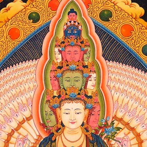 Thangka Chenresig Top Drucke Avalokiteshvara Tibet Buddha Nepalbuddha T01 Bild 4