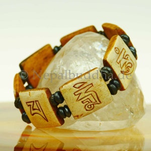 Bracelet Large Buddha mantra slices S22 image 1