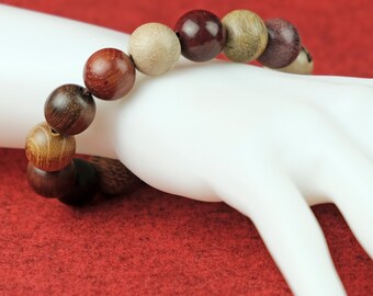 Special bracelet precious woods colorful 15 mm precious wood nature Vietnam Buddha s61