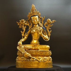 Grüne Tara Statue Buddha Top Qualität Buddhismus Nepal 15 Kg Bild 1