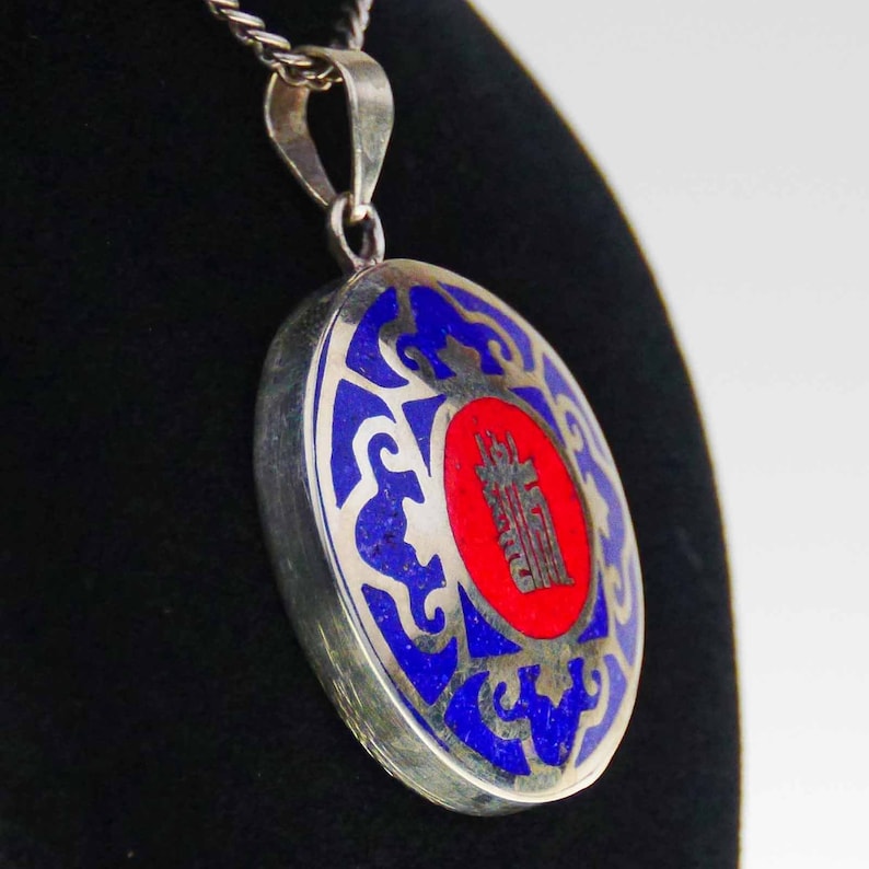 Kalachakra Amulet Blue Pendant mandala a122